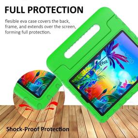 img 1 attached to JSUSOU Case for LG G Pad 5 10.1 FHD 2019 - Heavy Duty Rugged Shockproof Kids Friendly Light Weight Convertible Handle Stand Protective Case Cover for LG G Pad 5 10.1 inch (Model LM-T600/ LM-T605) - Green