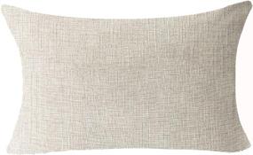 img 1 attached to 🎄 Andreannie Winter Blessing Beige Christmas Pillow Case - Red Cotton Linen Throw Lumbar Waist Cushion Cover for Home Office Decor - Rectangle 12X20 Inches