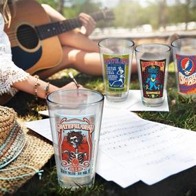 img 2 attached to 🌹 Ideal for Deadheads: ICUP Grateful Dead Poster Pint Glass (4 Pack) - Crystal Clear Glassware