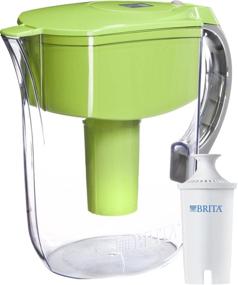 img 4 attached to 💧 Refreshing Drinking Water in Style: Brita Large 10 Cup Grand Water Pitcher with Filter - BPA Free - Green