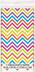 img 2 attached to Rainbow Chevron Plastic Tablecloth 84