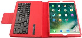 img 1 attached to 🧲 Red Magnetic Detachable Folding PU Wireless Removable Multiple-Angle Leather Folio Keyboard Case for iPad 10.2 (7th Gen) 2019, iPad Air 10.5 (3rd Gen), and iPad Pro 10.5 2017