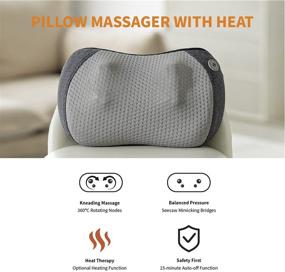 img 3 attached to 🔥 Breo Back Neck Massager with Heat - Shiatsu Deep Kneading Massage Pillow for Pain Relief on Shoulders, Lower Back, Legs - Destress Gifts for Women, Men, Mom, Dad - iBack2