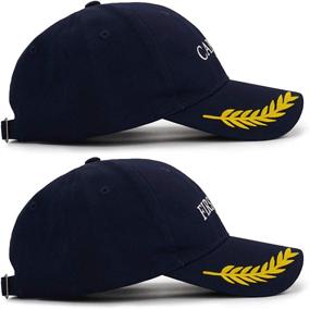 img 2 attached to 🧢 Matching Skipper Boating Baseball Caps - Captain Hat & First Mate, Nautical Navy Marine Sailor Hats