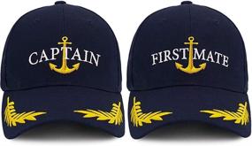 img 4 attached to 🧢 Matching Skipper Boating Baseball Caps - Captain Hat & First Mate, Nautical Navy Marine Sailor Hats