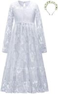 👗 jxstar white flower girls dresses: elegant lace princess wedding party attire with matching headband logo