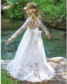 img 2 attached to 👗 Jxstar White Flower Girls Dresses: Elegant Lace Princess Wedding Party Attire with Matching Headband