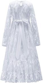 img 3 attached to 👗 Jxstar White Flower Girls Dresses: Elegant Lace Princess Wedding Party Attire with Matching Headband