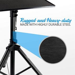 img 2 attached to Laptop Projector Tripod Stand - Set of 2 | Height Adjustable Up to 52 Inches | Computer, Book, and DJ Equipment Holder Mount | 20'' x 16'' Plate Size | Ideal for Stage or Studio Use | Pyle PLPTS4X2