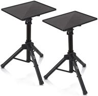 laptop projector tripod stand - set of 2 | height adjustable up to 52 inches | computer, book, and dj equipment holder mount | 20'' x 16'' plate size | ideal for stage or studio use | pyle plpts4x2 логотип