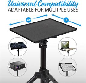 img 3 attached to Laptop Projector Tripod Stand - Set of 2 | Height Adjustable Up to 52 Inches | Computer, Book, and DJ Equipment Holder Mount | 20'' x 16'' Plate Size | Ideal for Stage or Studio Use | Pyle PLPTS4X2