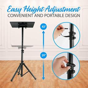 img 1 attached to Laptop Projector Tripod Stand - Set of 2 | Height Adjustable Up to 52 Inches | Computer, Book, and DJ Equipment Holder Mount | 20'' x 16'' Plate Size | Ideal for Stage or Studio Use | Pyle PLPTS4X2