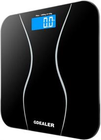 img 3 attached to 🔢 GDEALER Bathroom Scale - 400lb/180kg Body Weight Scale, Elegant Black Tempered Glass, Step-On Technology, High Precision, Extra Large Lighted Display