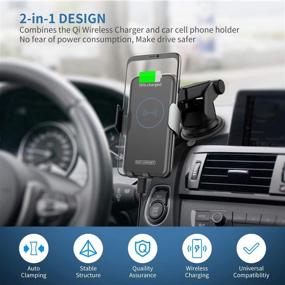 img 3 attached to 🔌 NOKLEAD Wireless Car Charger: Fast Charging Auto Clamping Phone Holder for iPhone12/11, Galaxy S21/S20 & More