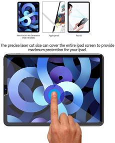 img 2 attached to 📱 Tempered Glass Screen Protector for iPad Air 4 10.9 Inch - [Anti-Scratch] [9H Hardness] [HD Transparent] [Bubble-Free] - Compatible with Face ID & Apple Pencil - iPad Air 4th Gen 2020