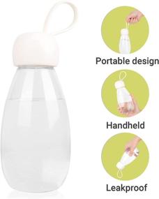 img 2 attached to 🥤 Emoi BPA Free Water Bottle, 12oz/360ml Cute Water Bottle with Carrying Strap, Ideal for Kids, Boys, Girls, Women, & Adults | Healthy Hydration in White