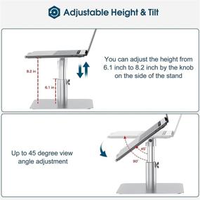 img 3 attached to Подставка для ноутбука ProCase 360 Swivel: регулируемый многоугольный наклон и высота для MacBook Pro/Air Dell XPS HP Lenovo и других моделей (11-17 дюймов)
