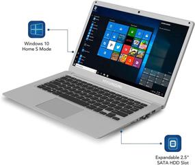 img 2 attached to 💻 Ноутбук Hyundai Thinnote-A 14.1" - Celeron, 4 ГБ ОЗУ, 64 ГБ память, слот для SATA HDD, Windows 10 Home S Mode - Серебро