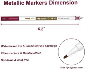 img 2 attached to 🎨 Vibrant 30 Pack Metallic Marker Pens by Lineon: Fine Tip Paint Pens & Stencils for DIY Craft, Rock Art, Card Making, and More!