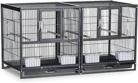 img 4 attached to Enhance Your Breeding Experience with Prevue Pet Products F075 Hampton Deluxe Divided Breeder Cage
