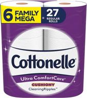 🚽 крокус премиум бумага для туалета cottonelle ultra comfortcare: 6 семейных мега рулонов с полосками для мягкой очистки – нежное санитарное полотенце (27 обычных рулонов в 1) логотип