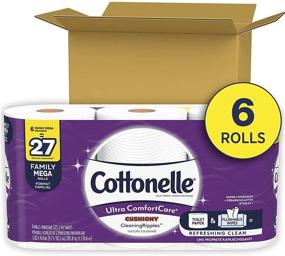 img 3 attached to 🚽 Крокус Премиум Бумага для Туалета Cottonelle Ultra ComfortCare: 6 Семейных Мега Рулонов с Полосками для Мягкой Очистки – Нежное Санитарное Полотенце (27 Обычных Рулонов в 1)