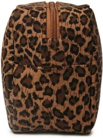 img 1 attached to 🐆 Stylish Leopard Cosmetic Bags: Large Brown Cheetah Canvas Makeup Bag for Versatile Travel with Lightweight Design - Perfect Toiletry Purse for Women & Men, Ideal Organizer & Gift