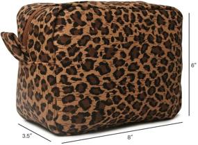 img 3 attached to 🐆 Stylish Leopard Cosmetic Bags: Large Brown Cheetah Canvas Makeup Bag for Versatile Travel with Lightweight Design - Perfect Toiletry Purse for Women & Men, Ideal Organizer & Gift