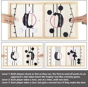 img 2 attached to Toydaze Sling Foosball Fast Sling Puck Game with 10 Extra Pucks & 2 Slingshots - Portable Slingpuck Board Game for Kids - Foosball Slingshot Game Board - Available in Large & Small Sizes