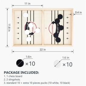 img 1 attached to Toydaze Sling Foosball Fast Sling Puck Game with 10 Extra Pucks & 2 Slingshots - Portable Slingpuck Board Game for Kids - Foosball Slingshot Game Board - Available in Large & Small Sizes