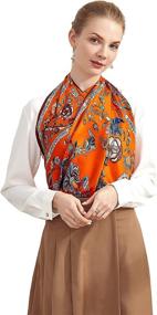 img 4 attached to 🧣 Стильный и универсальный: Женский шарф Extra Large Orange Grace Scarves - необходимый аксессуар для женских шарфов и палантинов.