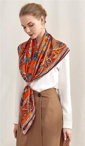 img 3 attached to 🧣 Стильный и универсальный: Женский шарф Extra Large Orange Grace Scarves - необходимый аксессуар для женских шарфов и палантинов.