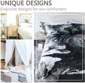 img 3 attached to BlessLiving Marble Comforter Set - Modern Black & White Bedding Sets Queen with Comforter – 3 Piece Abstract Grunge Marble Pattern Bedspreads (Full/Queen)