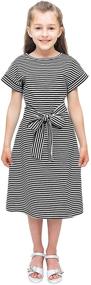 img 1 attached to 👗 Stylish and Comfortable KYMIDY Girls Striped Casual Fall Dress for Ages 7-16