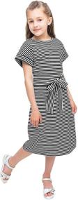 img 2 attached to 👗 Stylish and Comfortable KYMIDY Girls Striped Casual Fall Dress for Ages 7-16