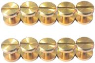 golden brass backscrews: sturdy leather fasteners 🔩 for belt straps, collars, and more (50 pairs) logo