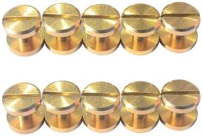 img 4 attached to Golden Brass Backscrews: Sturdy Leather Fasteners 🔩 for Belt Straps, Collars, and More (50 Pairs)