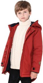 img 4 attached to 🧥 SOLOCOTE Boys Winter Coat - Heavyweight Warm Jacket with Hood, Sherpa Lining, Water Resistant, and Windbreaker Features