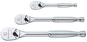 img 4 attached to 🔧 GEARWRENCH 3 Pc. 84 Tooth Teardrop Ratchet Set - 81206F: 1/4", 3/8", & 1/2" Drive for Efficient and Versatile Fastening