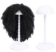 piesoyri 14 inch plastic wig stand: portable, sturdy & non-slip holder for multiple wigs - hat display stand included! logo