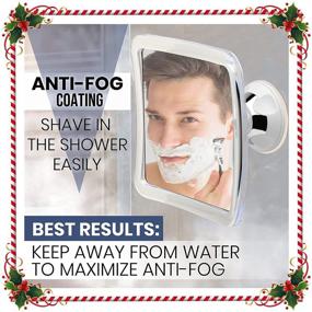 img 3 attached to 🪞 Advanced Fogless Shower Mirror with Upgraded Suction, Anti-Fog Coating, Shatterproof Surface, and 360° Swivel - Ideal for Seamless Shaving Experience, 6.3" x 6.3