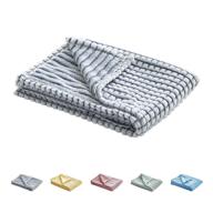 uozzi bedding flannel baby toddler blanket - 39x47 inch, ultra soft and cozy, breathable and warm, light gray logo