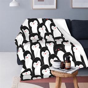 img 4 attached to Penguins 01 Flannel Blanket Lightweight Bedroom