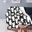 penguins 01 flannel blanket lightweight bedroom logo