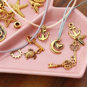 img 1 attached to 🔐 Incraftables Gold Charms 100pcs + 15pcs Clasps & Rings: Perfect Antique Metal Pendants for DIY Bracelets, Keychains, and Jewelry Making. Bulk Assorted Charm Set for Bangle & Crafting Supplies!