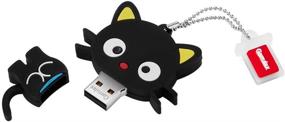 img 2 attached to 🐱 GARRULAX USB-накопитель, 32 ГБ милый животное USB 2.0 силиконовая флеш-память на память Thumb Drive - дизайн черной кошки