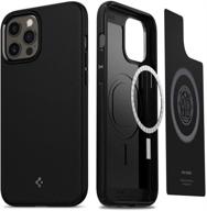 🔌 spigen mag armor compatible with magsafe iphone 12 case (2020) / iphone 12 pro case (2020) - magnetic charger compatible, matte black logo