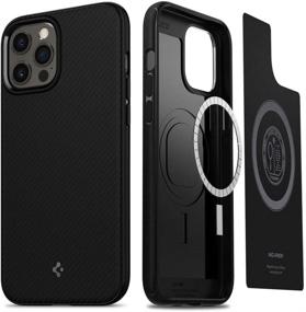 img 4 attached to 🔌 Spigen Mag Armor Compatible with MagSafe iPhone 12 Case (2020) / iPhone 12 Pro Case (2020) - Magnetic Charger Compatible, Matte Black