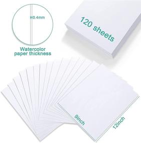 img 2 attached to Premium 9 x 12 Inch Watercolor Paper Pack – Ideal for Students & Beginners – Cold Press, 120 Sheets