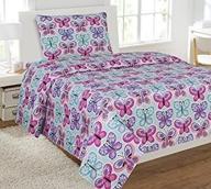 🦋 blue/turquoise purple lavender butterfly girls/teens/adults sheet set - new twin size logo